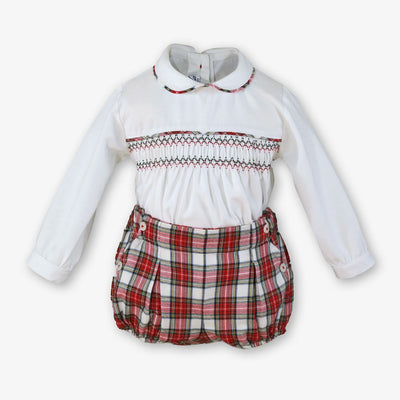 CONJUNTO BEBE NINO CUADRO ESCOCES