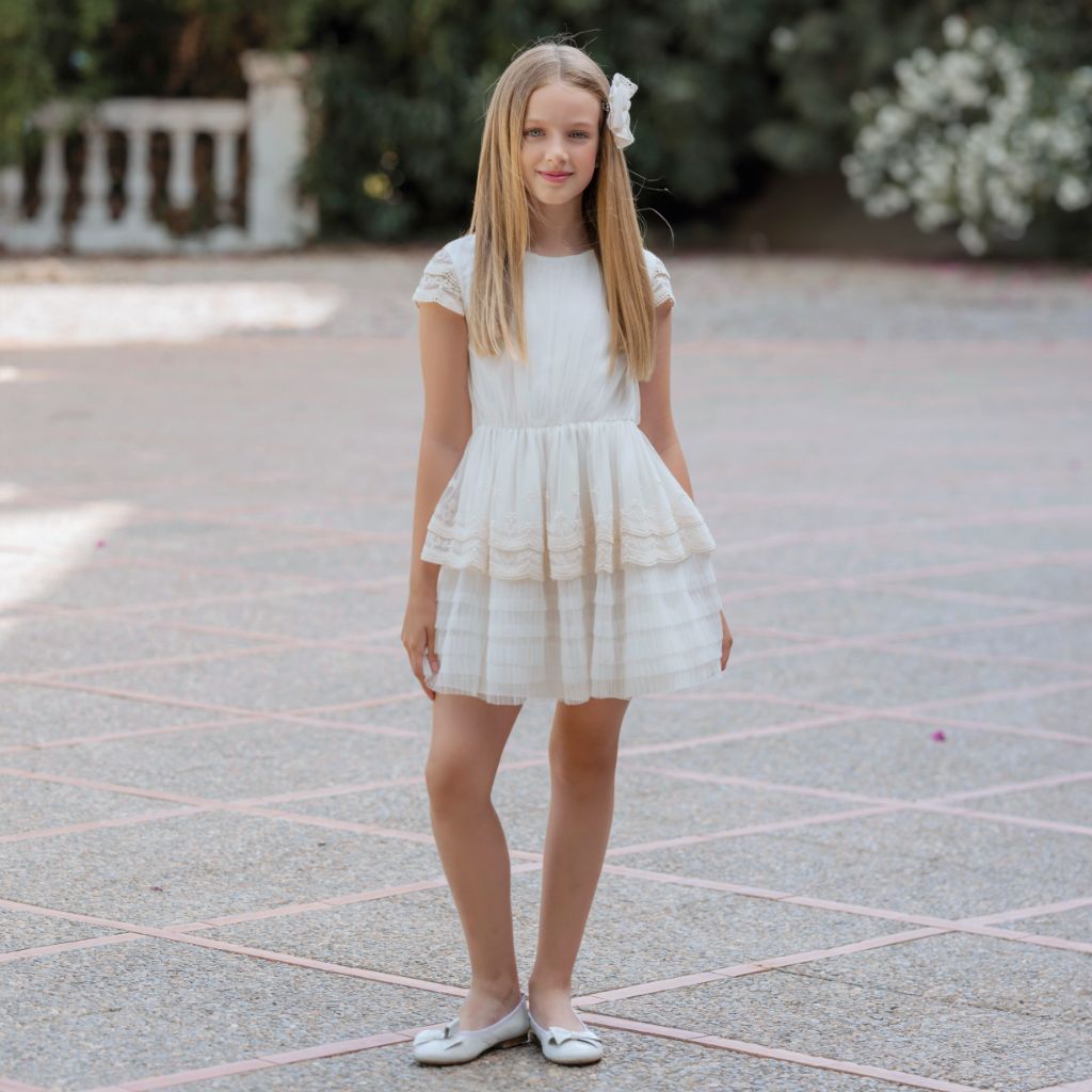 VESTIDO INFANTIL TUL BEIGE