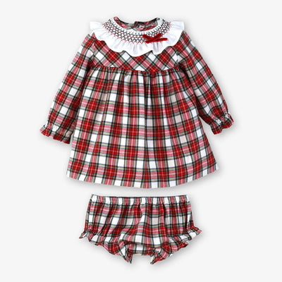 VESTIDO BRAGUITA BEBE CUADRO ESCOCES