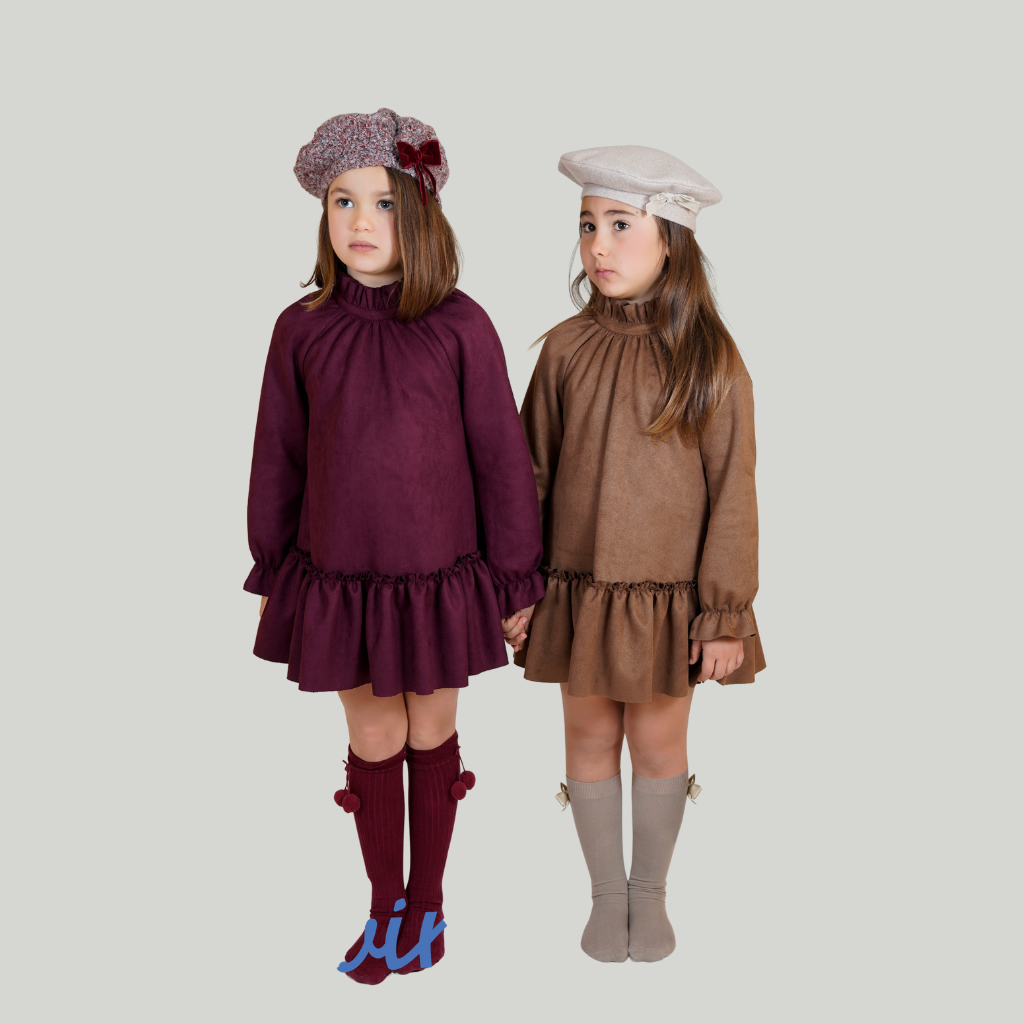 VESTIDO ROJO VINO PARA NIÑA