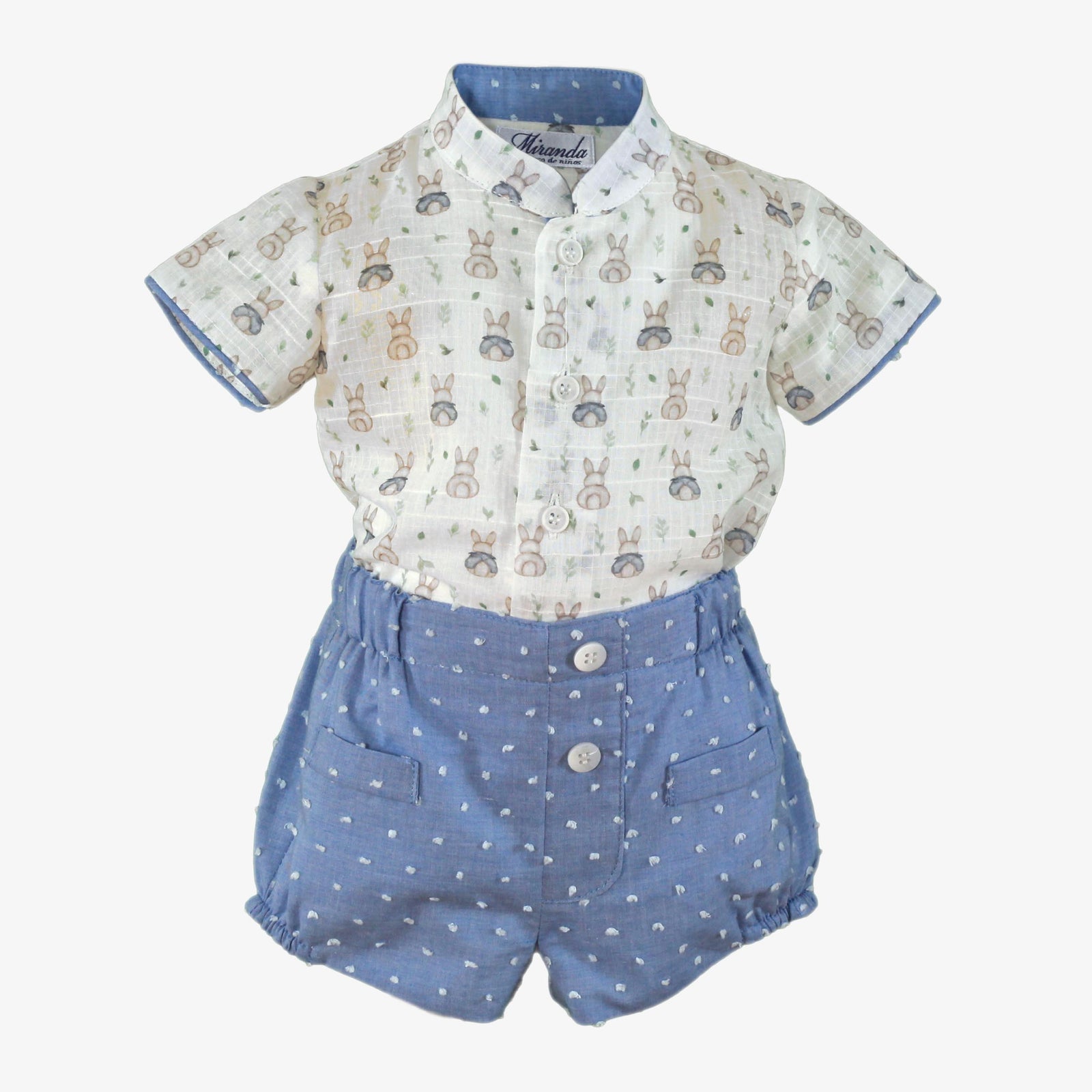CONJUNTO BEBE NIÑO AZUL CONEJOS