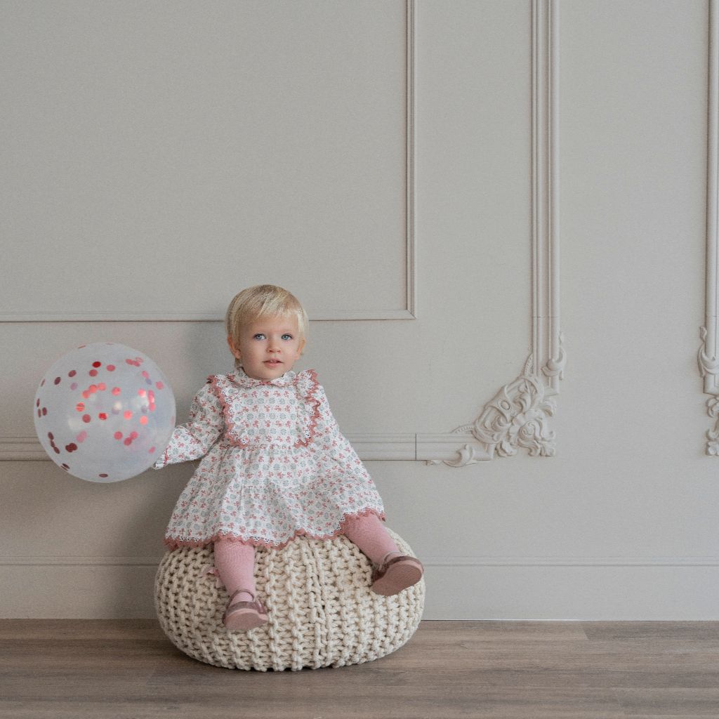 VESTIDO BEBE ROSA PALO Y MENTA