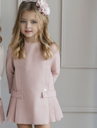 VESTIDO NIÑA ROSA RECTO