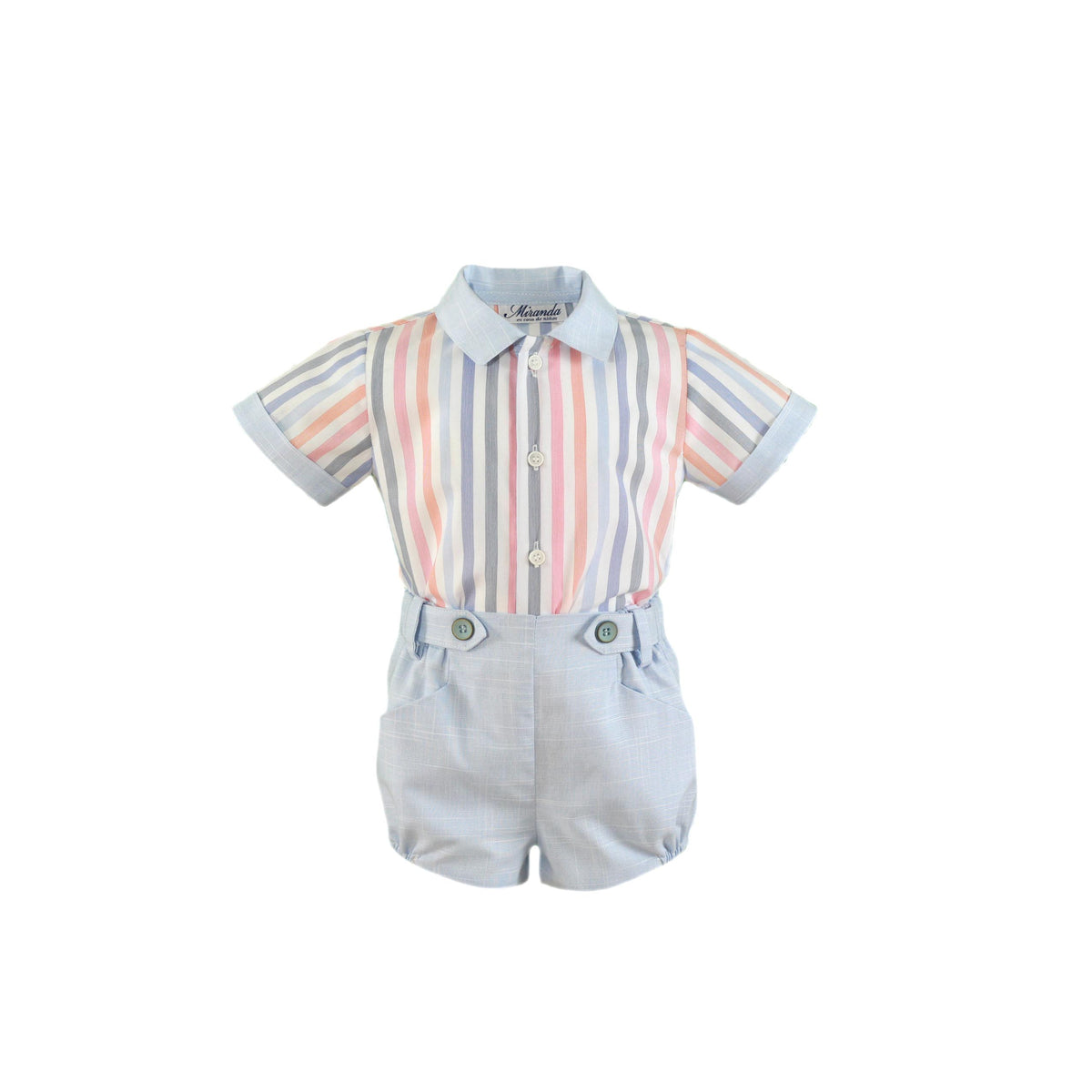 CONJUNTO PARA BEBÉ CAMISA DE COLORES Y BERMUDA