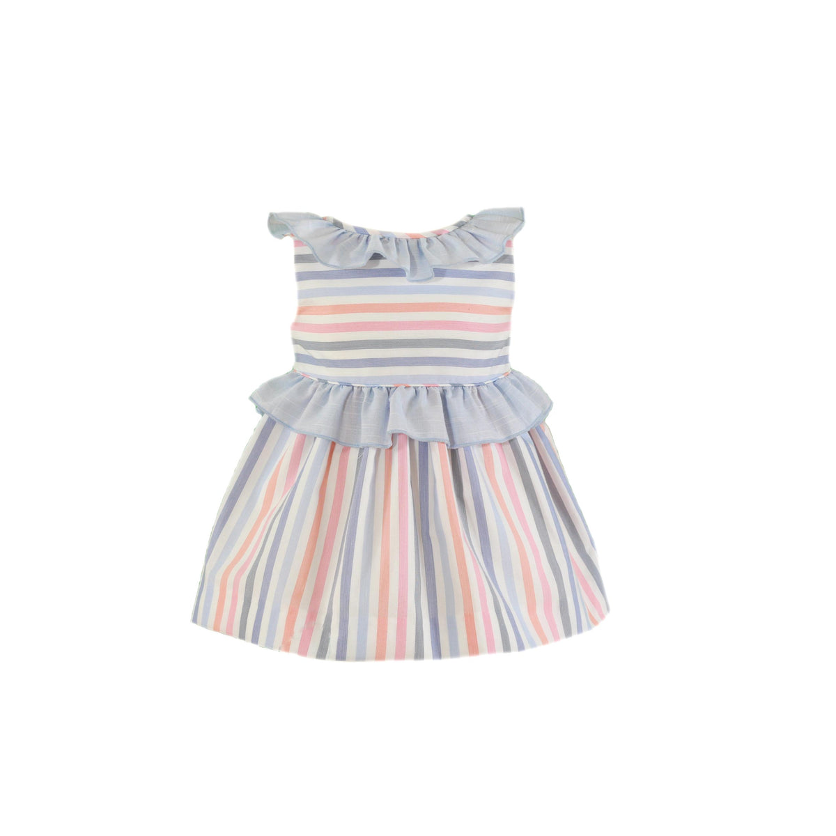 VESTIDO PARA BEBÉ CON LINEAS DE COLORES