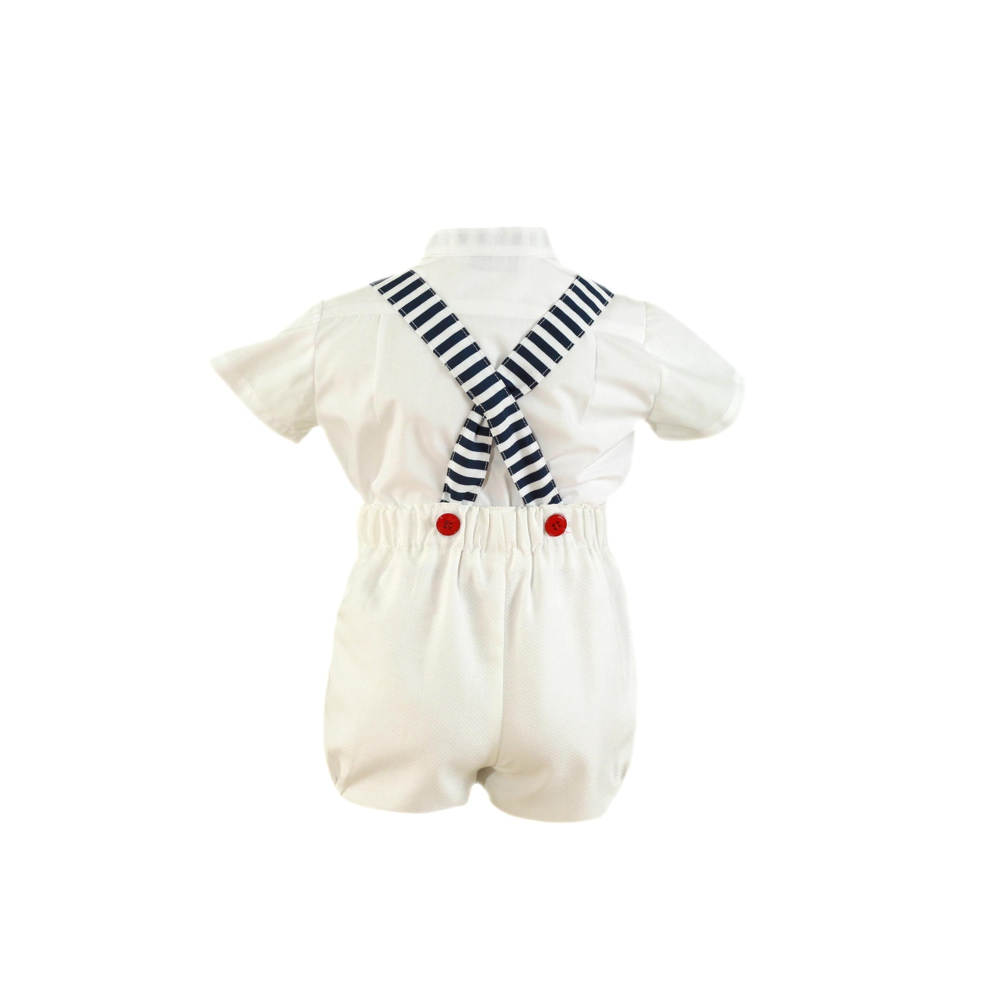 CONJUNTO PARA BEBÉ CON CAMISA Y PETO BLANCO