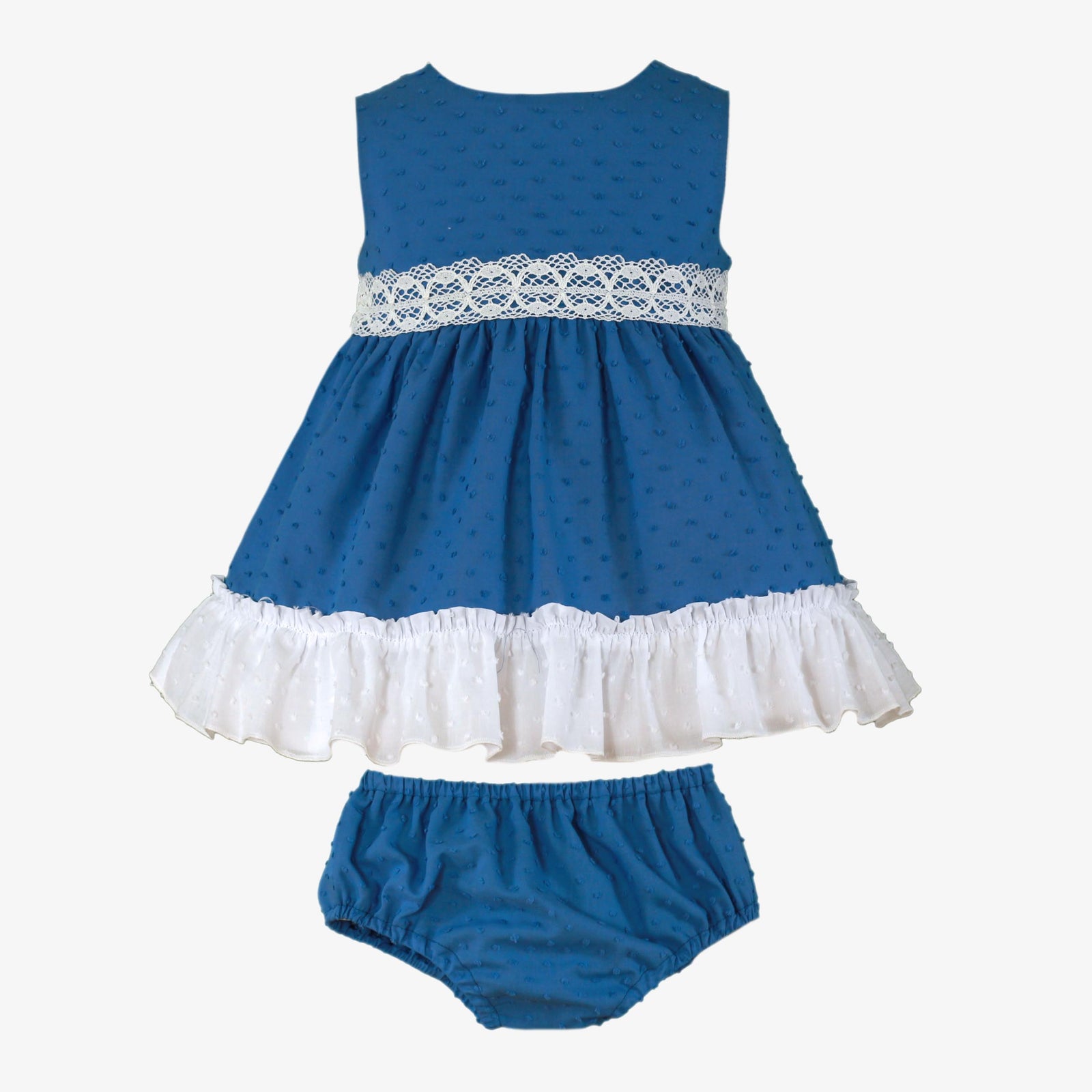 VESTIDO BEBE AZUL OSCURO LISO