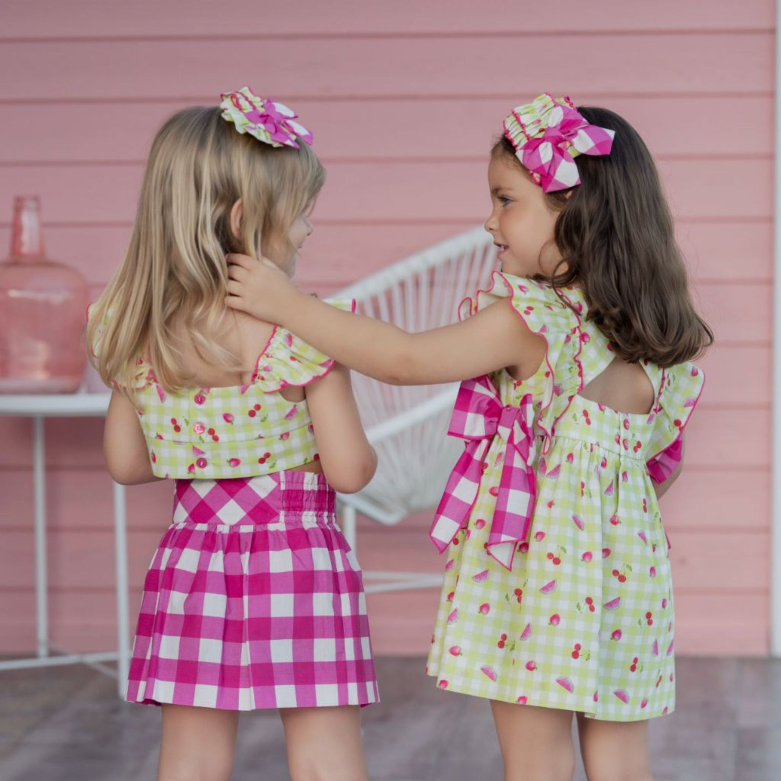 VESTIDO INFANTIL FRUTAS VERDE