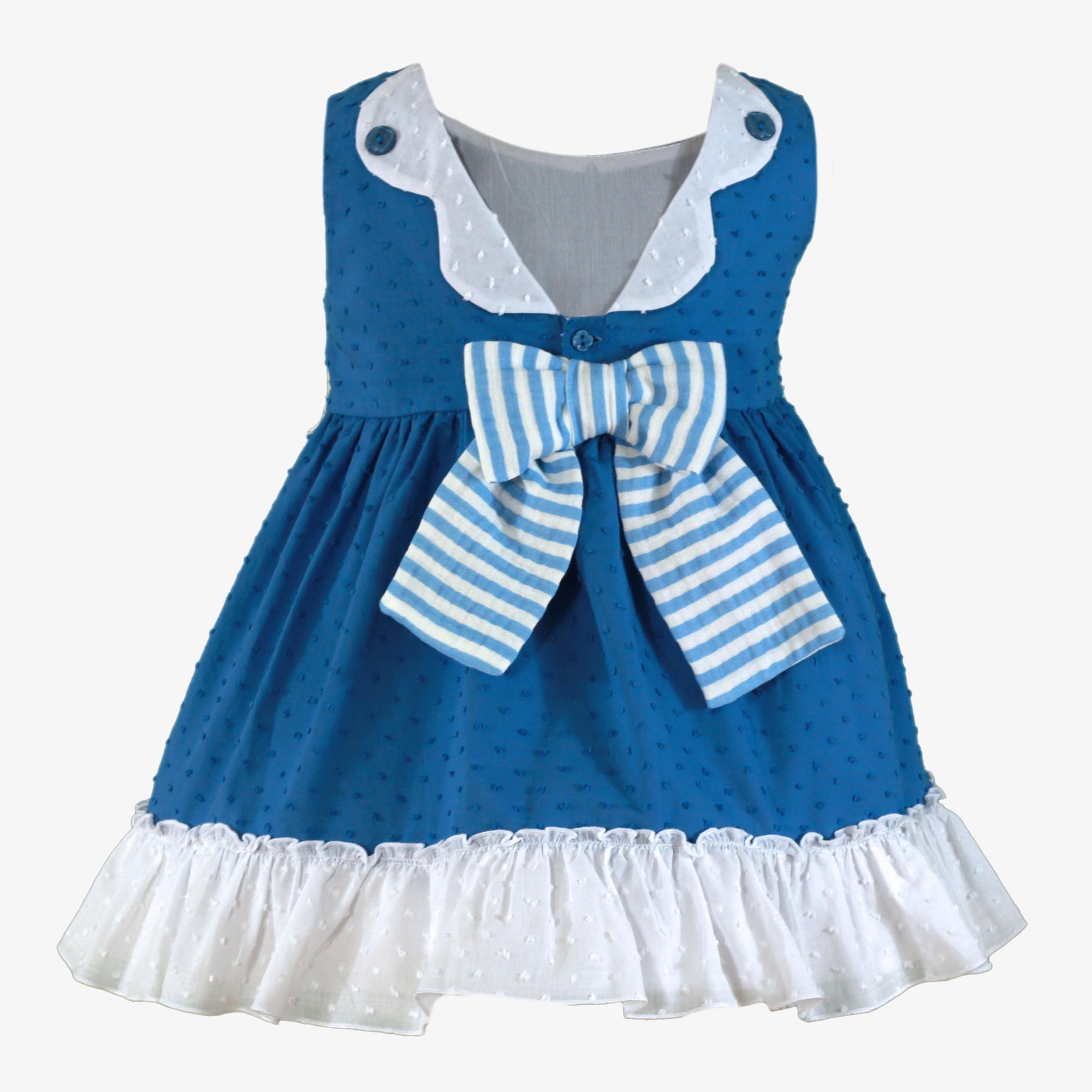 VESTIDO INFANTIL AZUL LISO