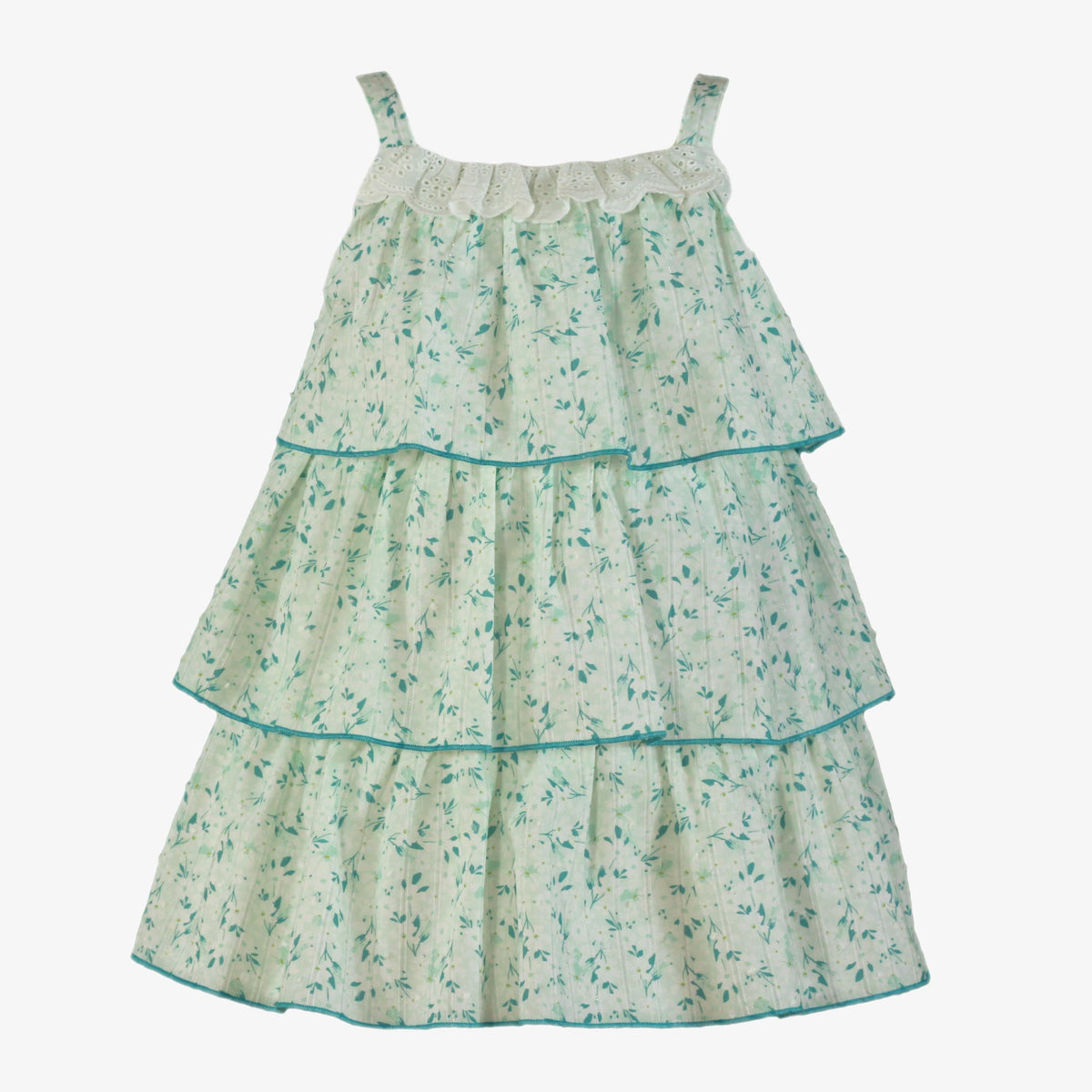 VESTIDO TIRANTES FLORES MENTA