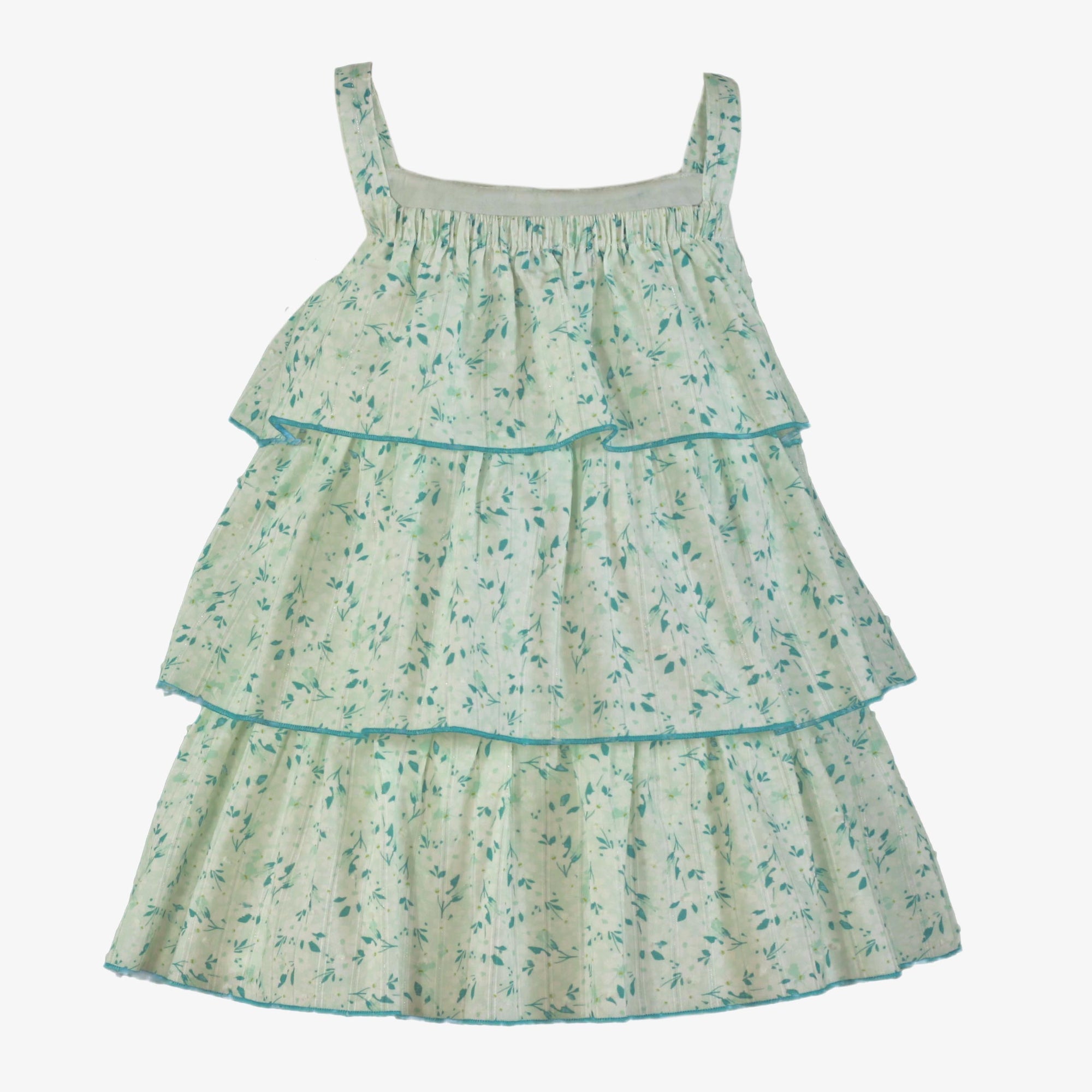 VESTIDO TIRANTES FLORES MENTA