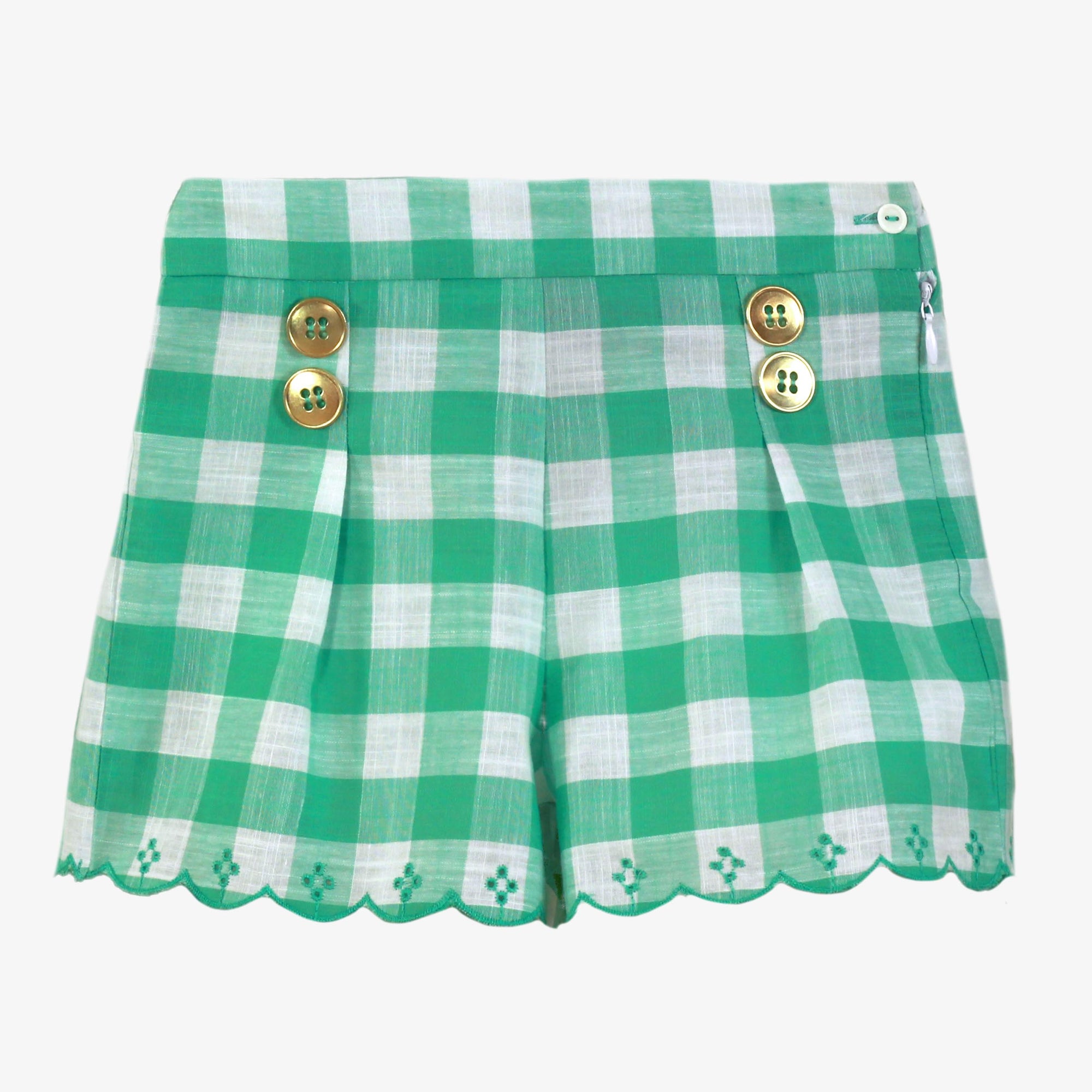 CONJUNTO INFANTIL SHORT VERDE CUADROS
