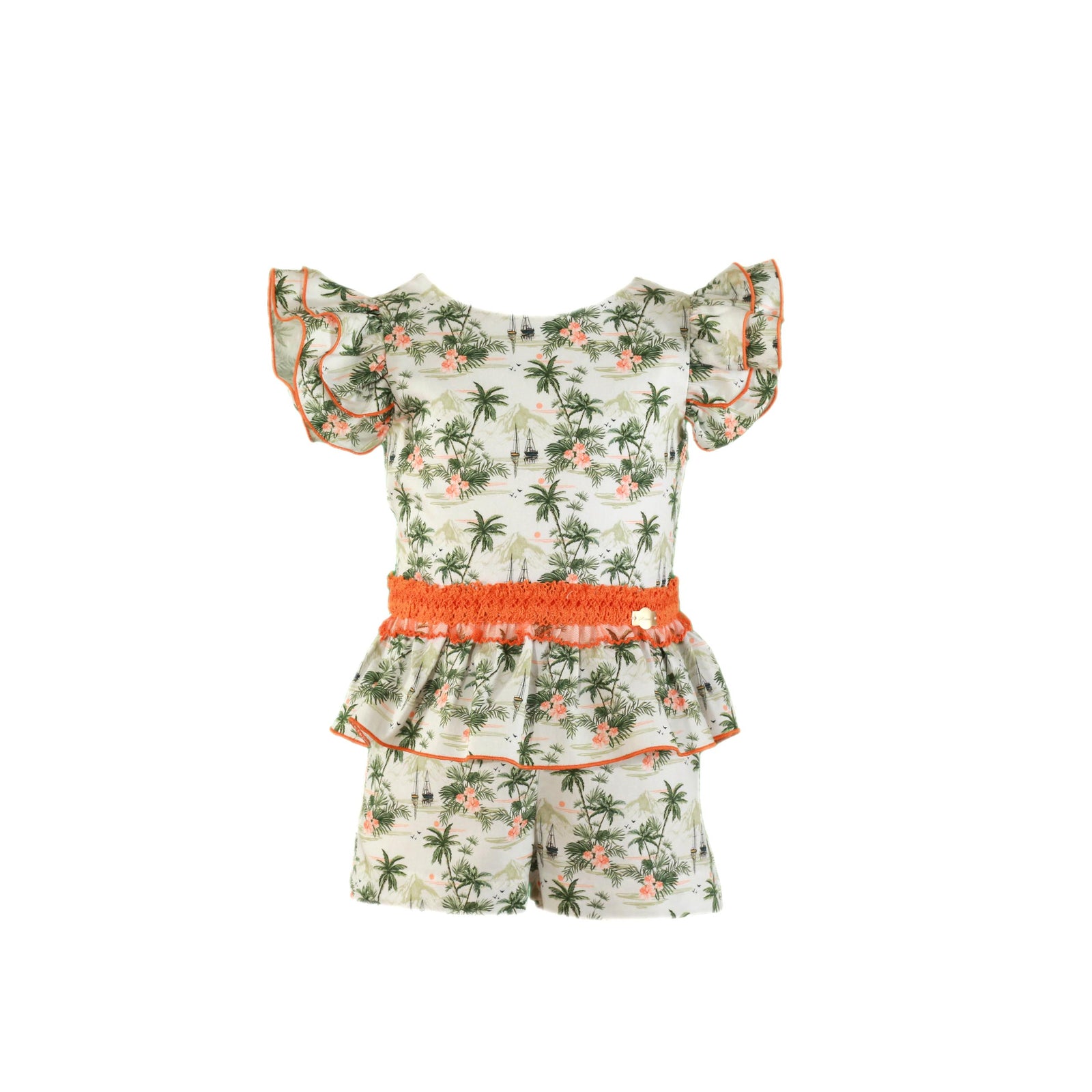 MONO PARA NIÑA CON ESTAMPADO DE PALMERAS