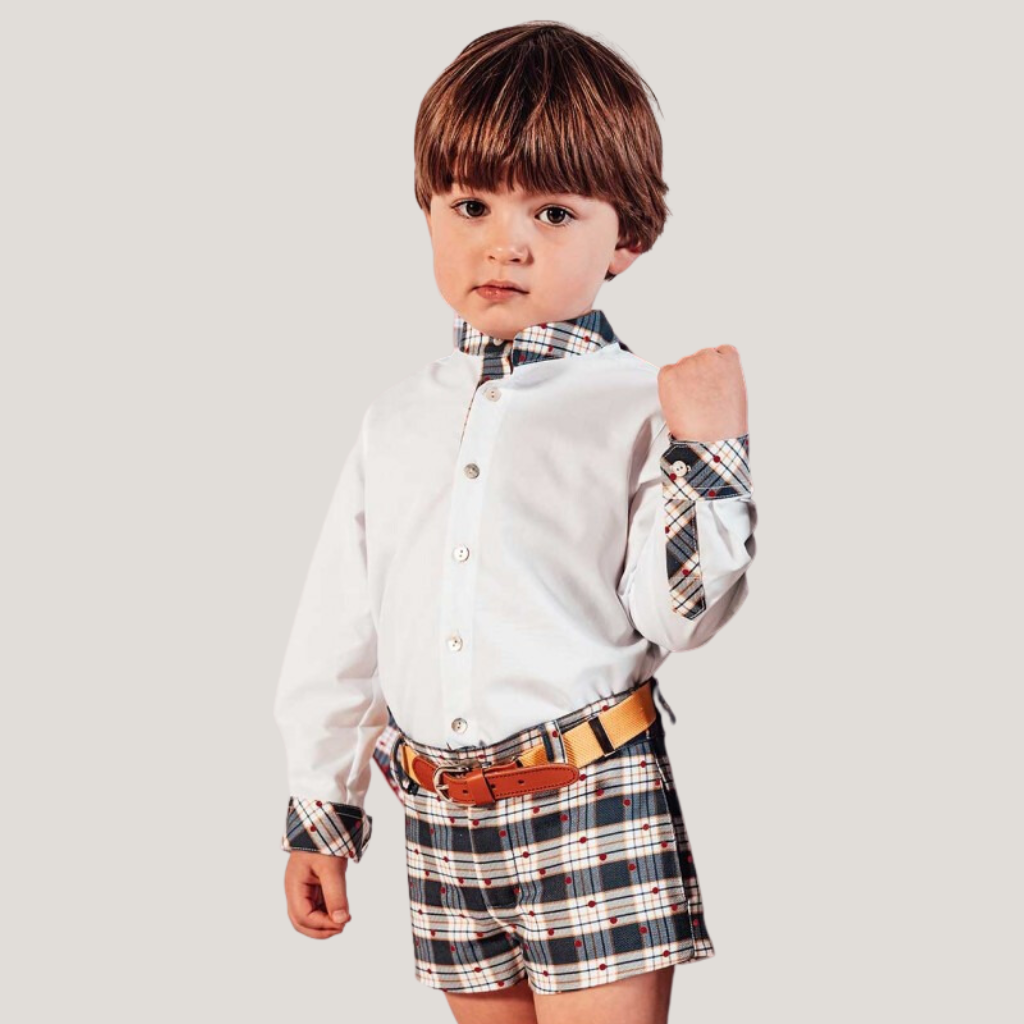 CONJUNTO TIRILLA CUADROS ROJO