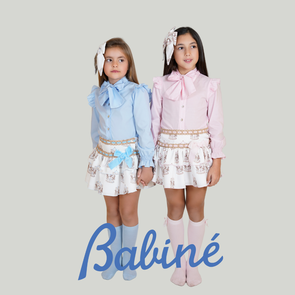 CONJUNTO NIÑA BLUSA ROSA Y FALDA CARROUSEL