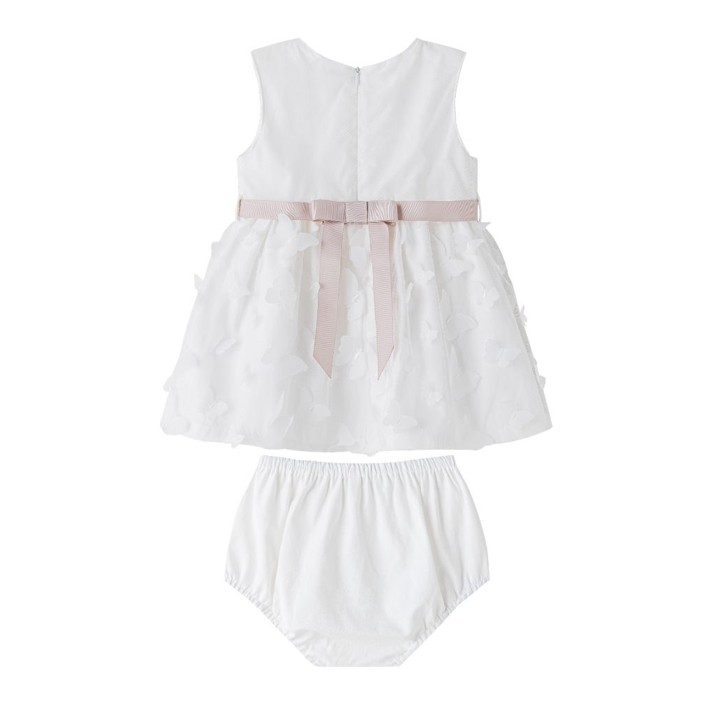 VESTIDO CON BRAGUITA TEJIDO DE TULL CON MARIPOSAS 3D