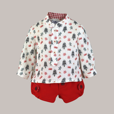 CONJUNTO BEBE NAVIDEÑO ROJO