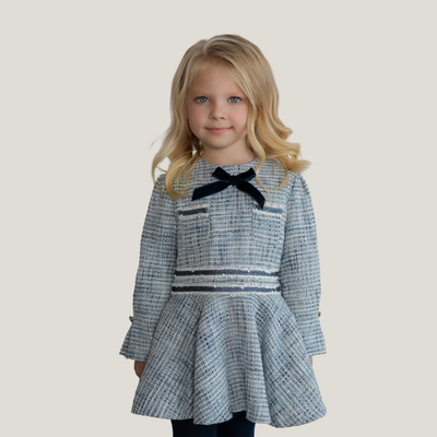 VESTIDO MARINO TWEED NIÑA