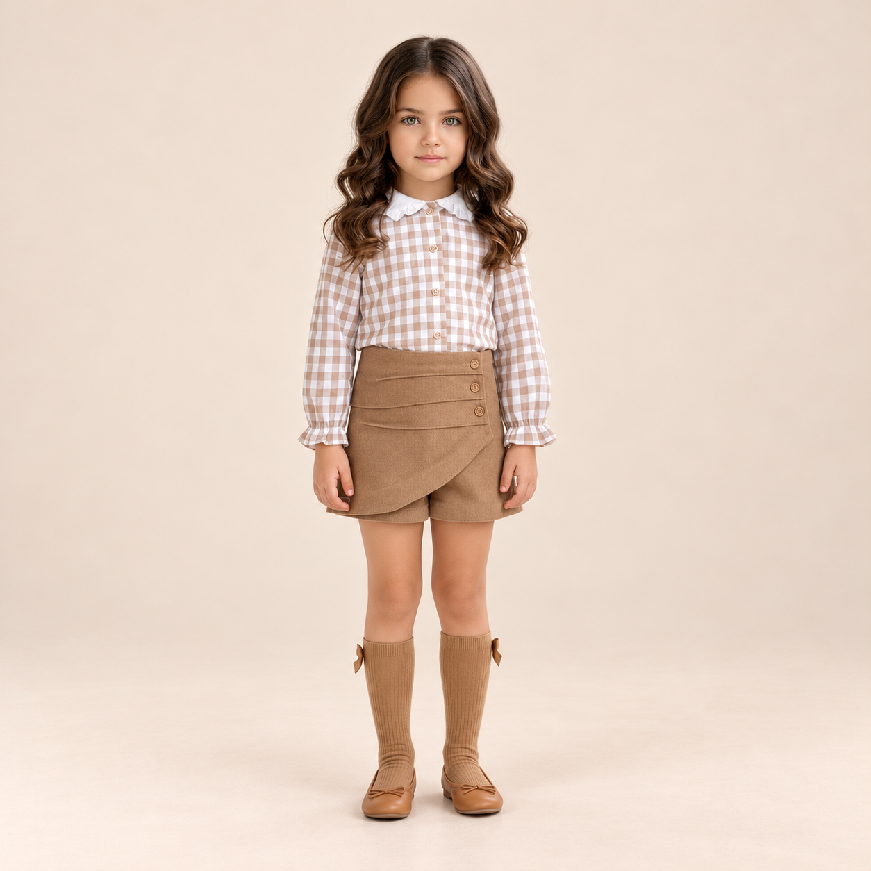CONJUNTO NINA CUADROS CAMEL