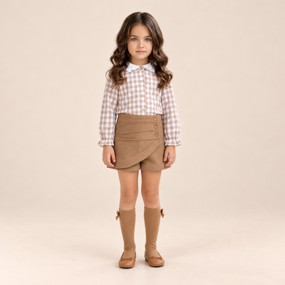 CONJUNTO NINA CUADROS CAMEL