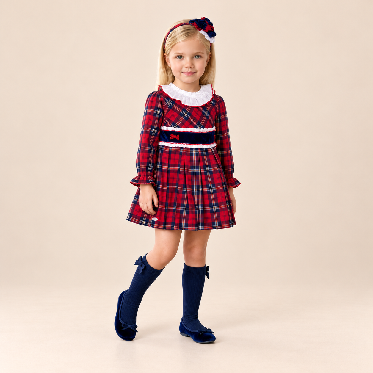 VESTIDO INFANTIL CUADROS ESCOCES