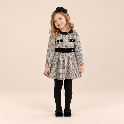 VESTIDO INFANTIL TWEED NEGRO
