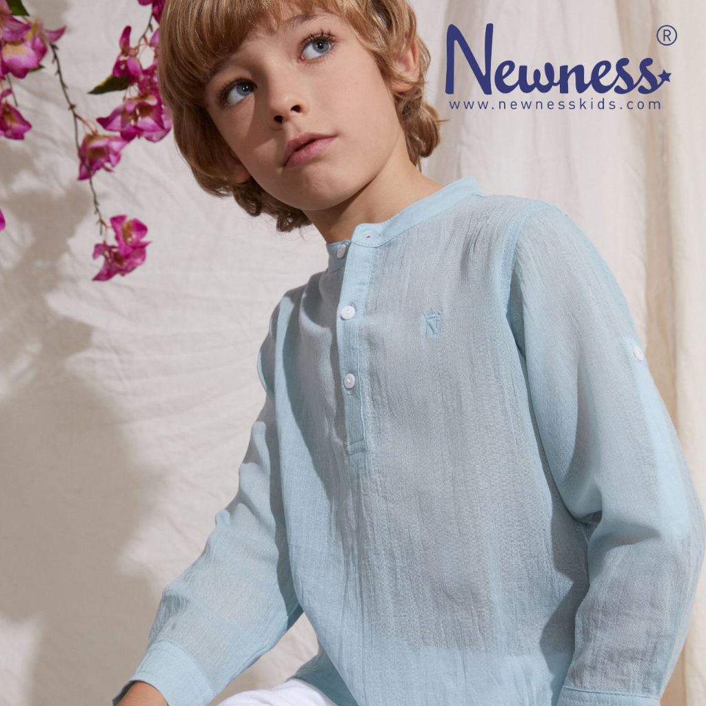 CAMISA CUELLO TIPO MAO EN MANGA LARGA COLOR JADE