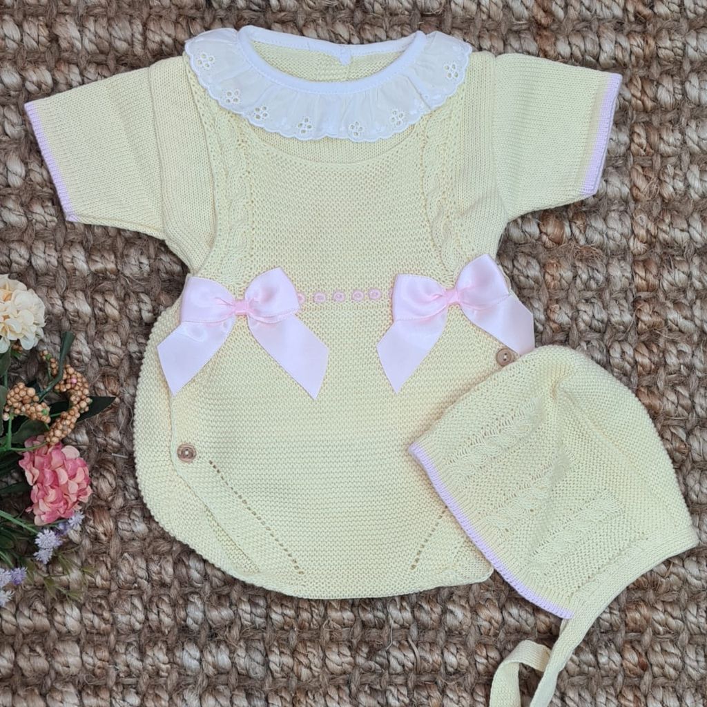 RANITA LAURA LAZOS AMARILLO ROSA TRENZADO