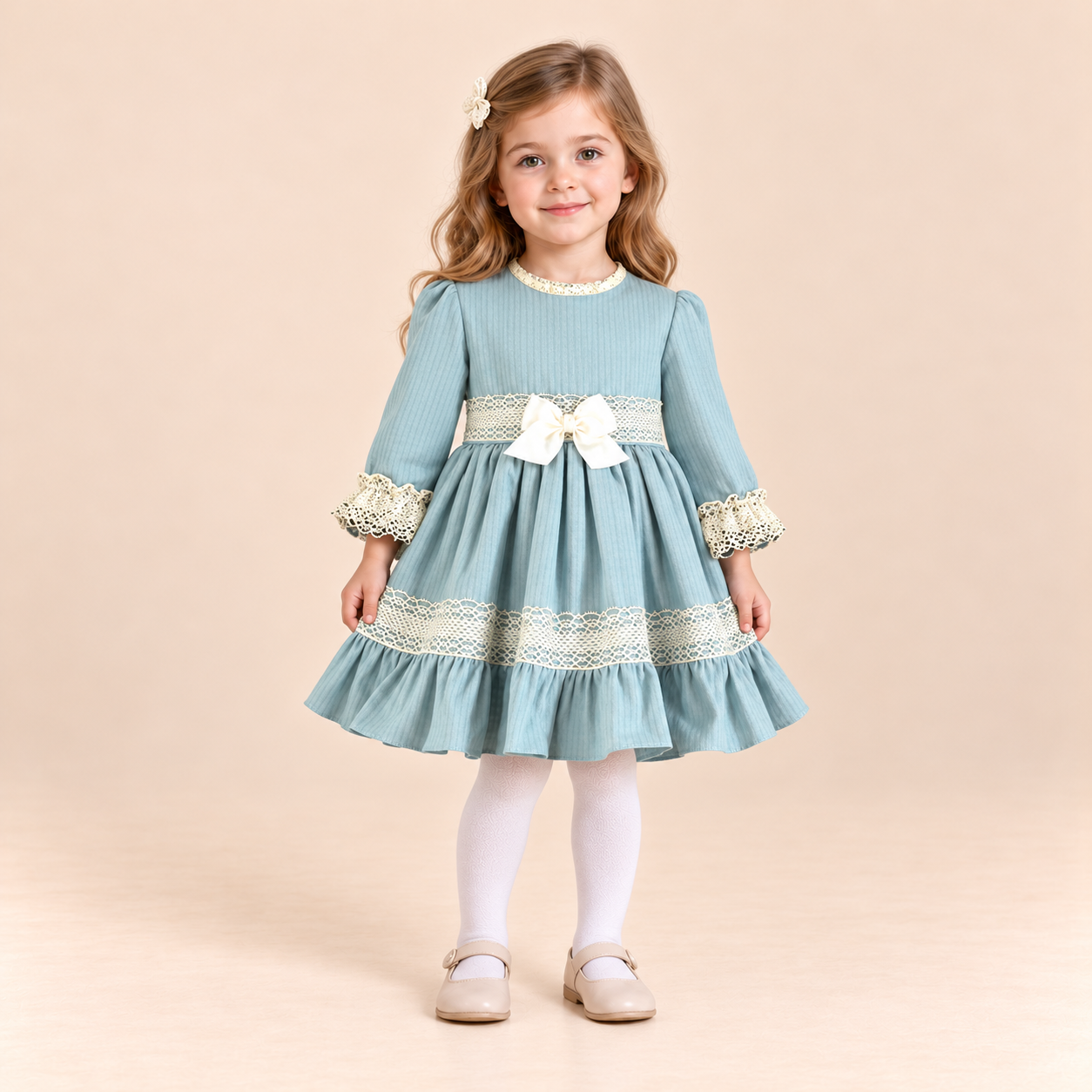 VESTIDO INFANTIL VERDE MENTA