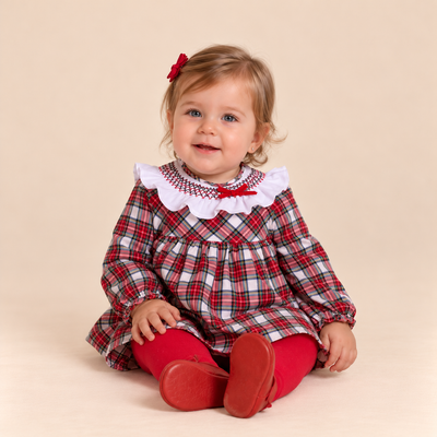 VESTIDO BRAGUITA BEBE CUADRO ESCOCES