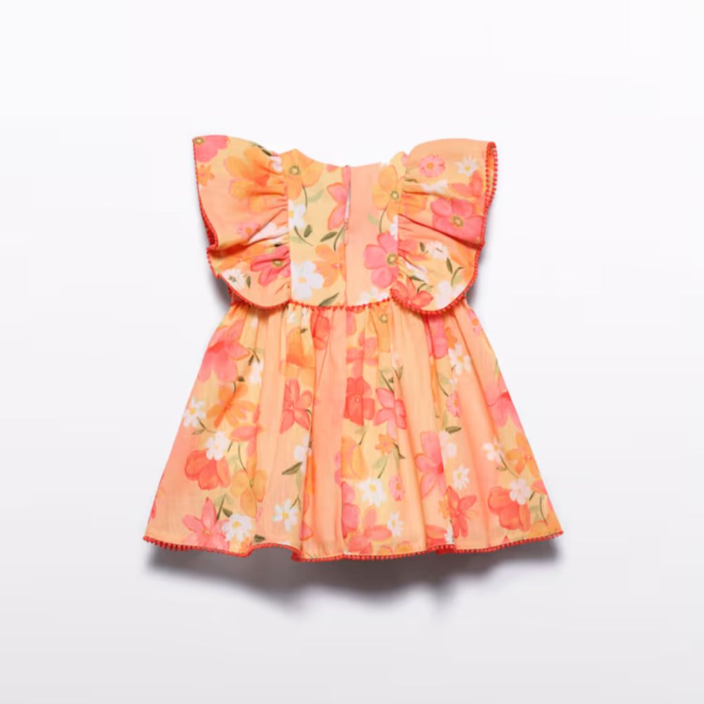 VESTIDO GASA RUSTICA ESTAMPADA - Menta Moda Infantil