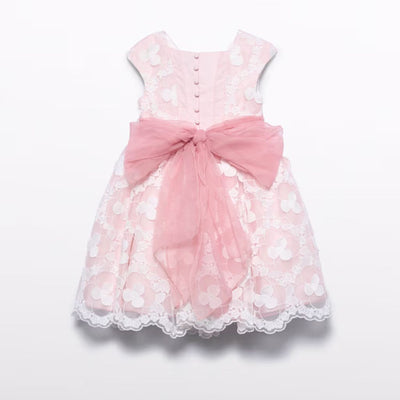 VESTIDO ORGANZA BORDADO ROSA - Menta Moda Infantil