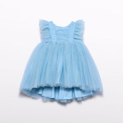 VESTIDO TUL VOLANTES CELESTE - Menta Moda Infantil