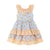 VESTIDO DE NIÑA EN AZUL CIELO Y NARANJA