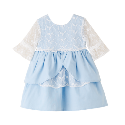 VESTIDO AZUL CELESTE ENCAJE