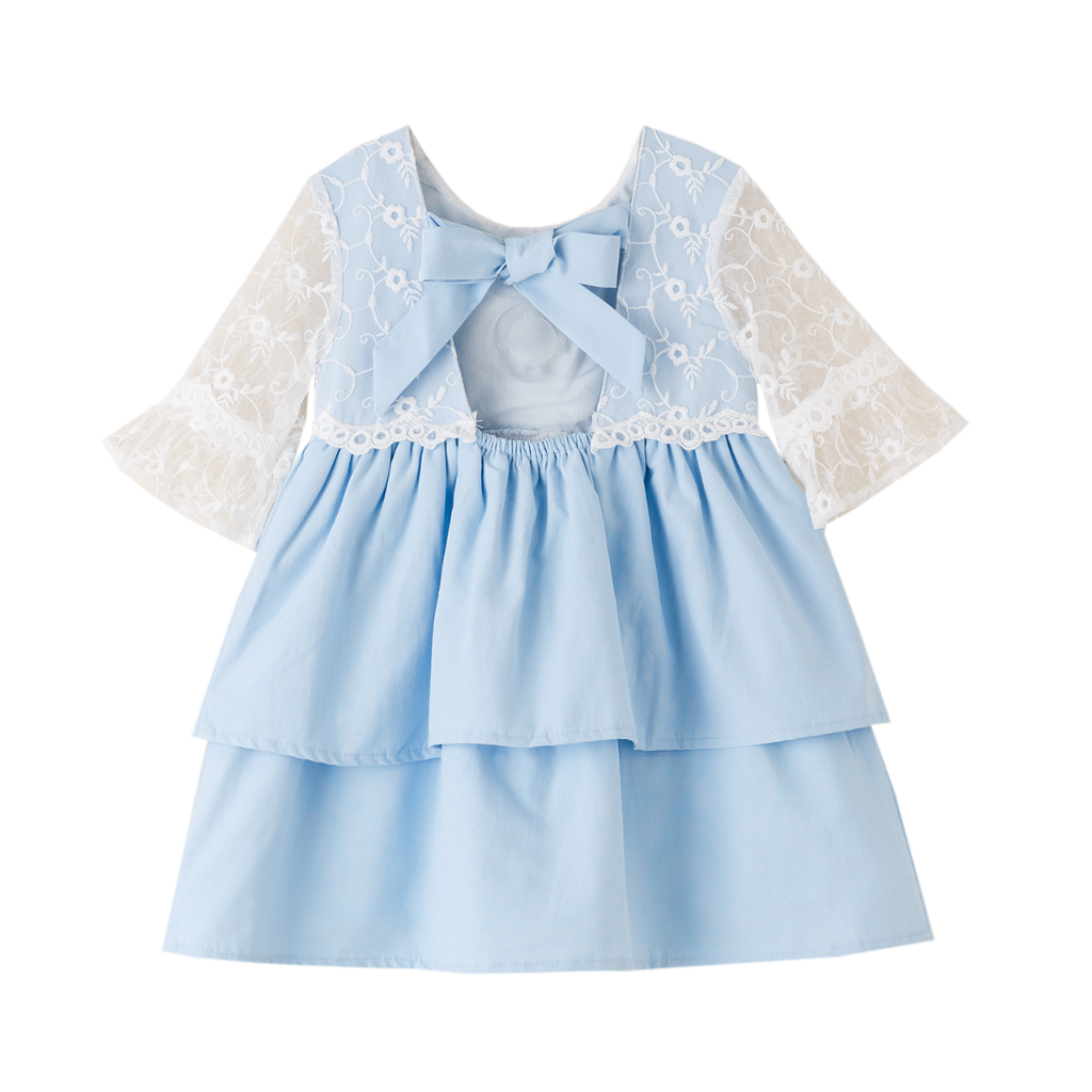 VESTIDO AZUL CELESTE ENCAJE