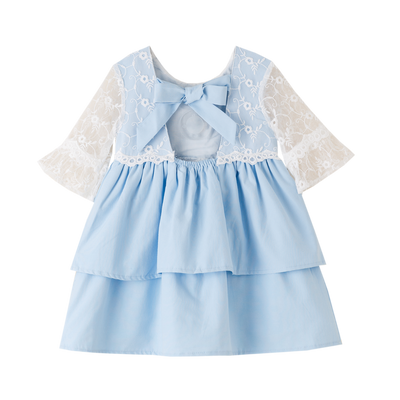 VESTIDO AZUL CELESTE ENCAJE