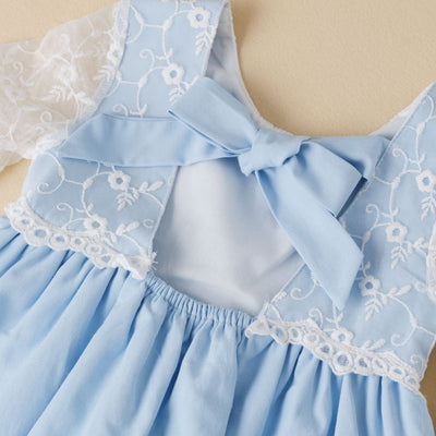 VESTIDO AZUL CELESTE ENCAJE