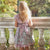 VESTIDO NIÑA VERDE MENTA CON FLORES MALVA