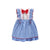 VESTIDO DE NIÑA AZUL CIELO CON RAYAS BLANCAS