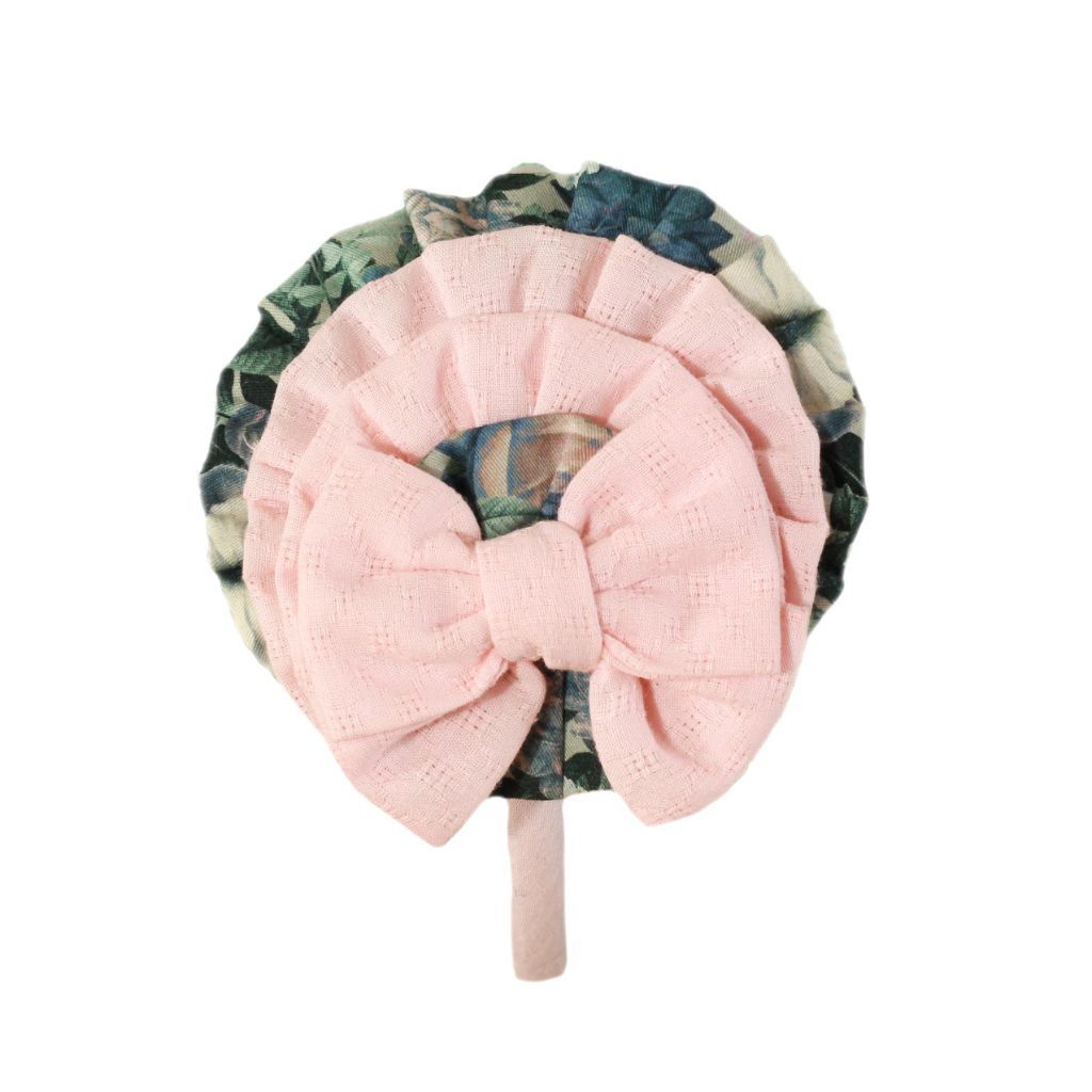 DIADEMA PINZA ESTAMPADO OTOÑAL LAZO ROSA