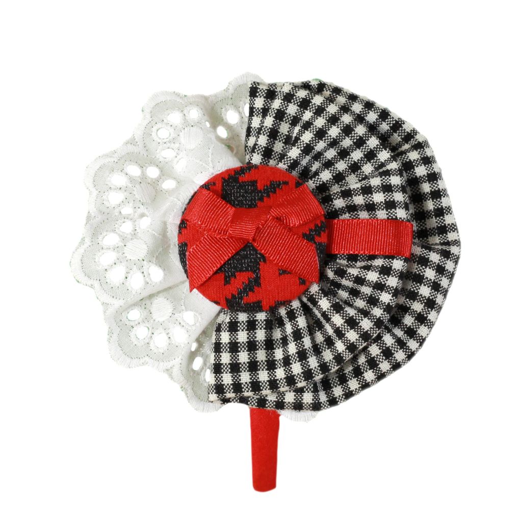 DIADEMA PATA GALLO BLANCO VICHY - Menta Moda Infantil