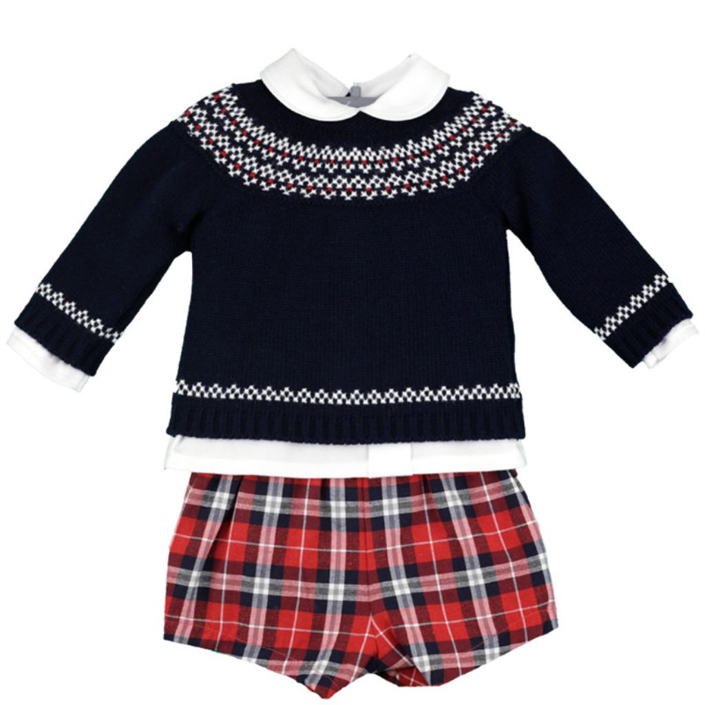 CONJUNTO PANTALÓN ESCOCÉS CON JERSEY - Menta Moda Infantil