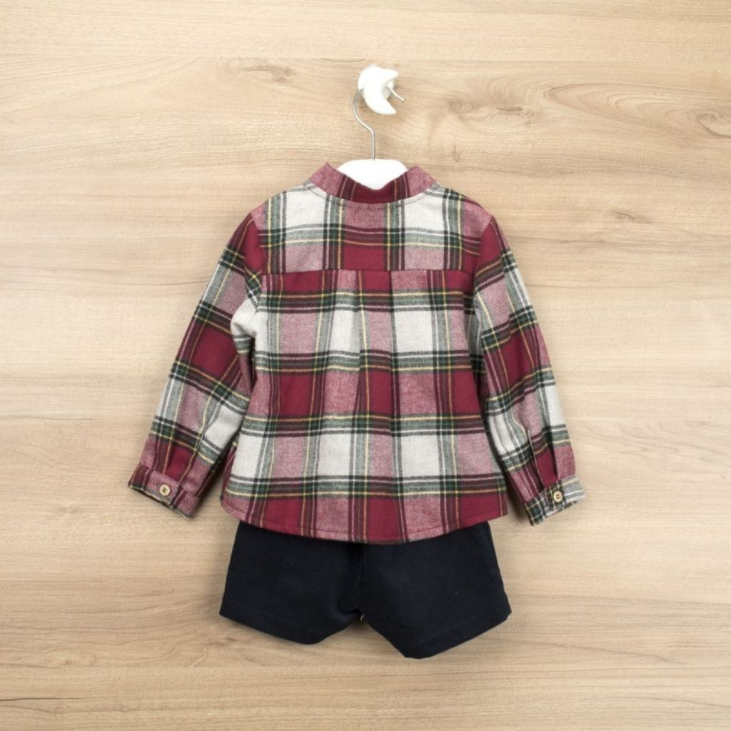 CONJUNTO PANTALÓN CORTO Y CAMISA CUELLO MAO CELEBRATE - Menta Moda Infantil