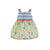 VESTIDO AZUL Y FALDA FLORAL