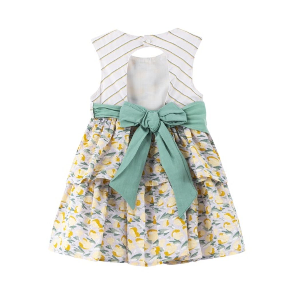 VESTIDO ESTAMPADO AMARILLO - Menta Moda Infantil
