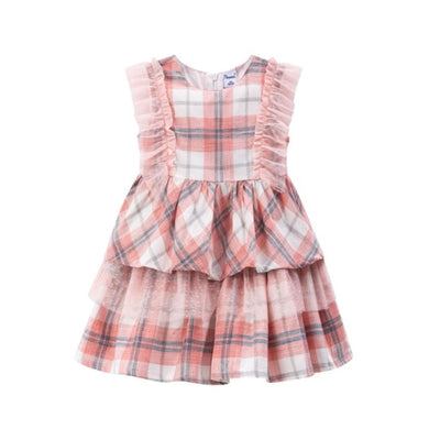 VESTIDO NIÑA CUADROS CON TUL