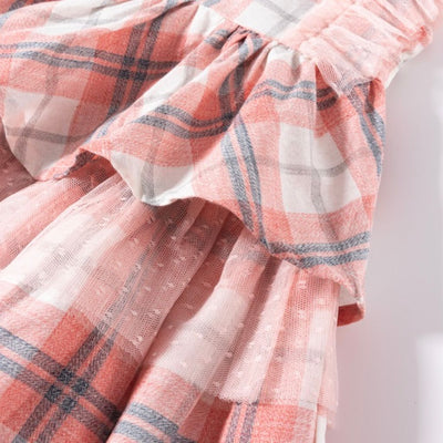VESTIDO NIÑA CUADROS CON TUL