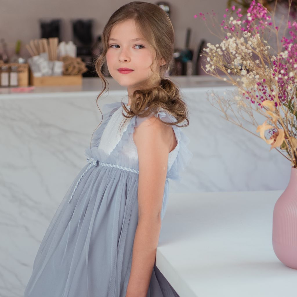 VESTIDO INFANTIL FLAUTA VERDE EMPOLVADO - Menta Moda Infantil