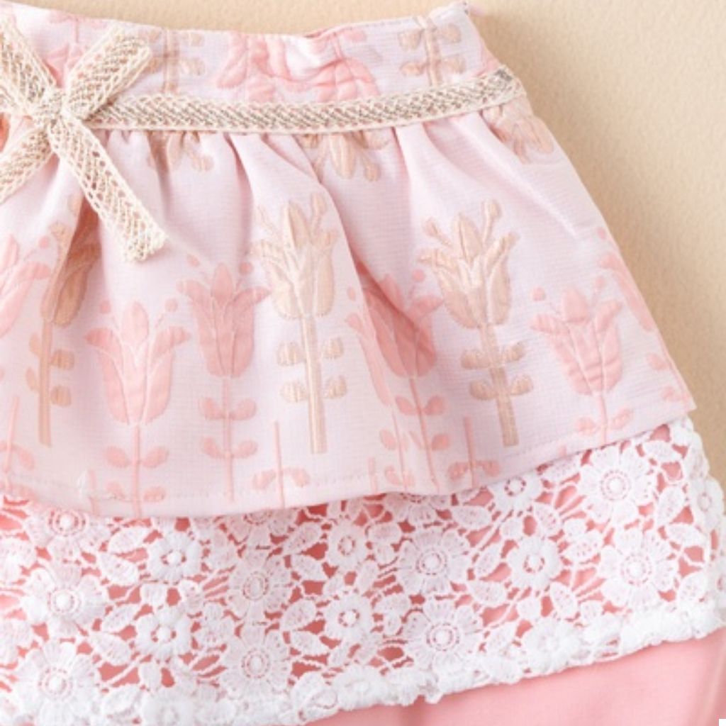 CONJUNTO NIÑA BLANCO Y MELON - Menta Moda Infantil